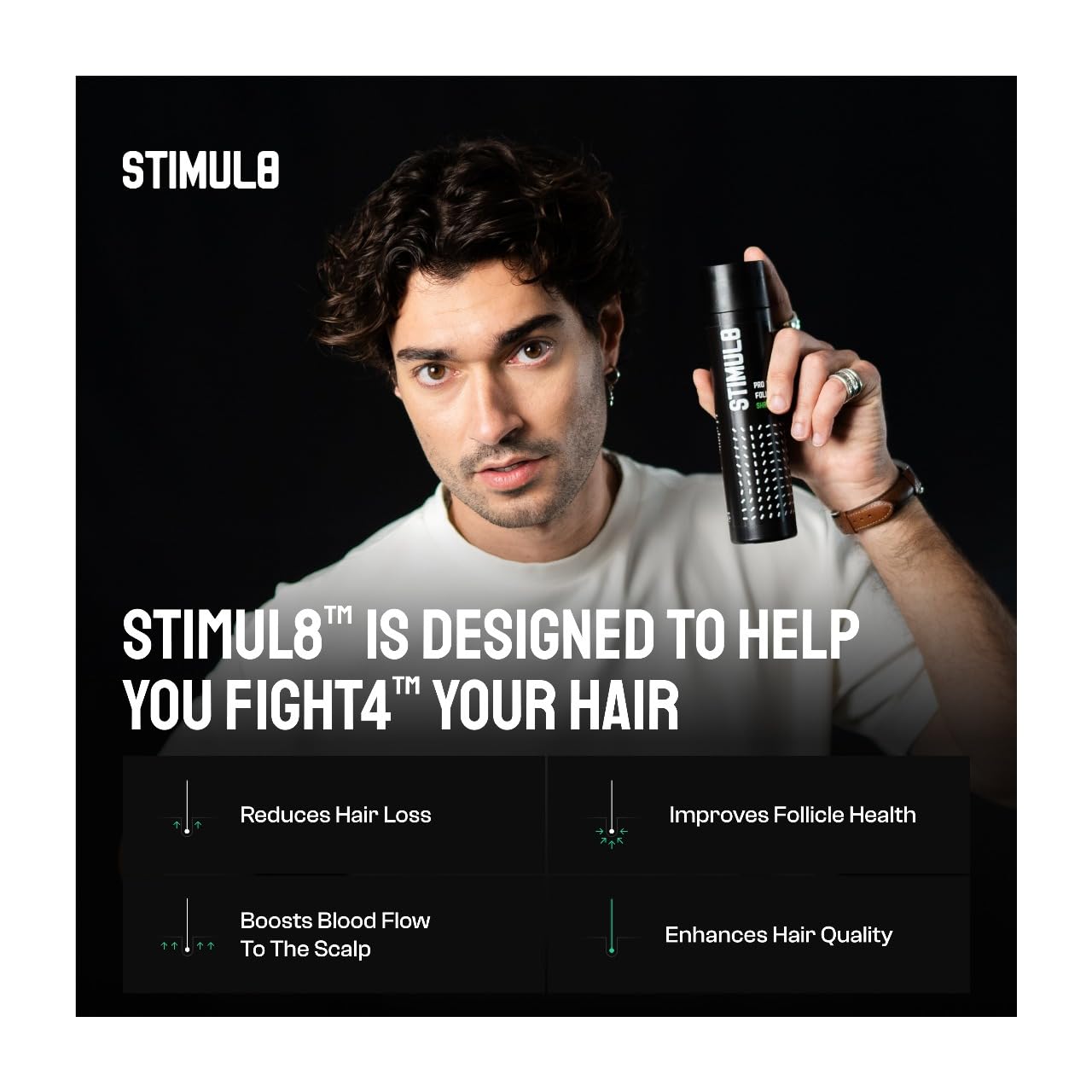 Stimul8™ Hair Growth & Follicle Stimulating Shampoo – Biotin, Baicapil™, DHT Blocker, Thickening & Strengthening for Thinning Hair