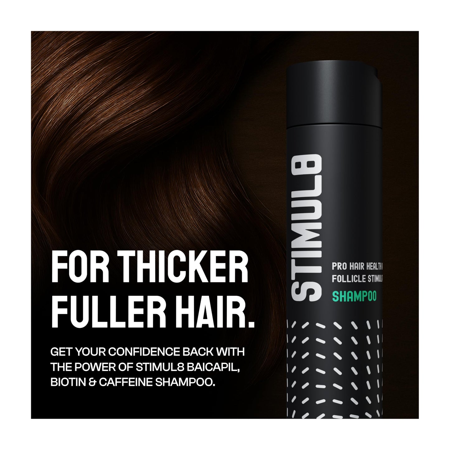 Stimul8™ Hair Growth & Follicle Stimulating Shampoo – Biotin, Baicapil™, DHT Blocker, Thickening & Strengthening for Thinning Hair